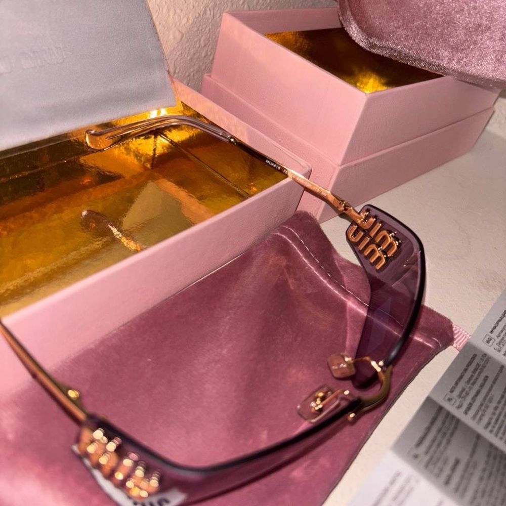 Miu Miu Pink and Gold Sunglasses - Picture 4 of 4